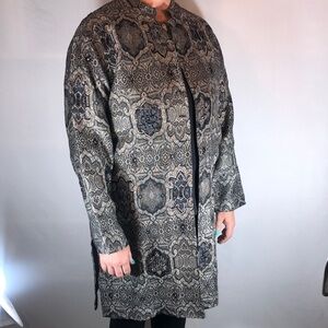 NWOT Sequined & Embroidered Chico’s Calf-Length Open Jacket Sz 12